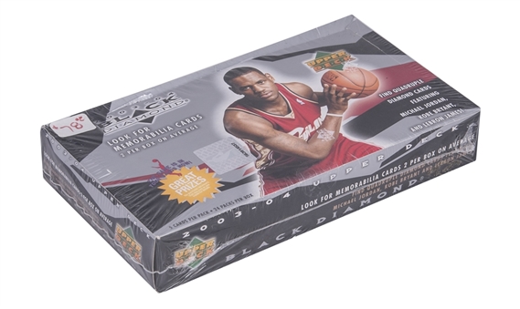 2003-04 Upper Deck "Black Diamond" Basketball Trading Cards Sealed Box (24 Packs) – Possible LeBron James Rookie Cards!